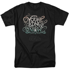 AN OFFCIALLY LICENSED FANTASTIC BEASTS ONE OF US MEN'S REGULAR FIT T-SHIRT BLACK