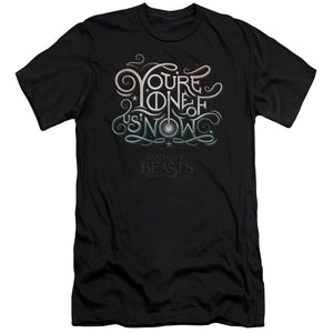 AN OFFCIALLY LICENSED FANTASTIC BEASTS ONE OF US MEN'S PREMIUM SLIM FIT T-SHIRT BLACK
