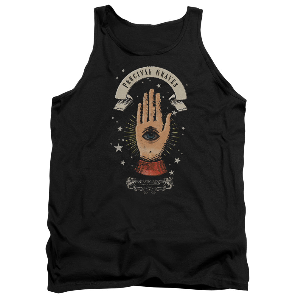 AN OFFCIALLY LICENSED FANTASTIC BEASTS PERCIVAL GRAVES ADULT UNISEX TANK TOP BLACK