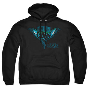 AN OFFCIALLY LICENSED FANTASTIC BEASTS SWOOPING EVIL ADULT UNISEX PULLOVER HOODIE BLACK