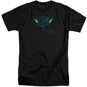 AN OFFCIALLY LICENSED FANTASTIC BEASTS SWOOPING EVIL MEN'S TALL FIT T-SHIRT BLACK