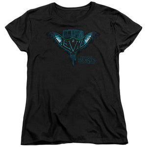 AN OFFCIALLY LICENSED FANTASTIC BEASTS SWOOPING EVIL WOMEN'S REGULAR FIT T-SHIRT BLACK