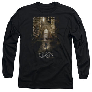 AN OFFCIALLY LICENSED FANTASTIC BEASTS POSTER MEN'S LONG SLEEVE T-SHIRT BLACK
