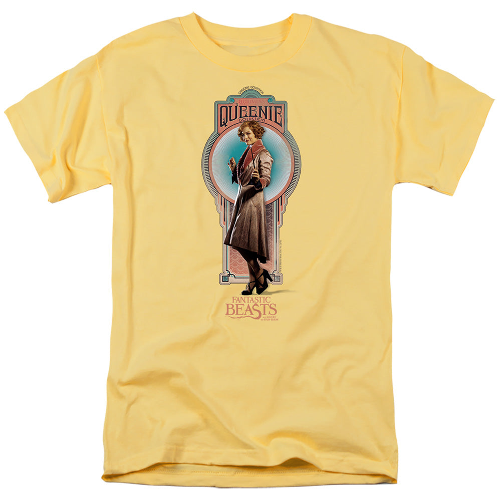AN OFFCIALLY LICENSED FANTASTIC BEASTS QUEENIE MEN'S REGULAR FIT T-SHIRT BANANA