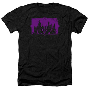 AN OFFCIALLY LICENSED FANTASTIC BEASTS 2 HOGWARTS SILHOUETTE MEN'S HEATHER T-SHIRT CHARCOAL