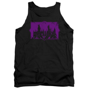 AN OFFCIALLY LICENSED FANTASTIC BEASTS 2 HOGWARTS SILHOUETTE ADULT UNISEX TANK TOP BLACK