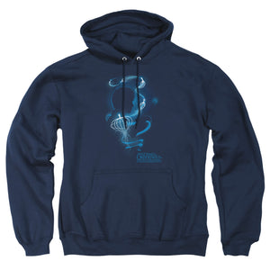 AN OFFCIALLY LICENSED FANTASTIC BEASTS 2 NEWT SILHOUETTE ADULT UNISEX PULLOVER HOODIE NAVY