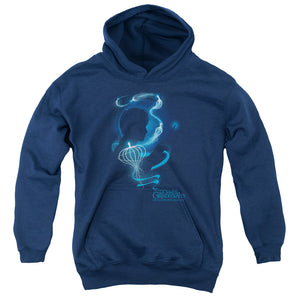 AN OFFCIALLY LICENSED FANTASTIC BEASTS 2 NEWT SILHOUETTE YOUTH HOODIE NAVY