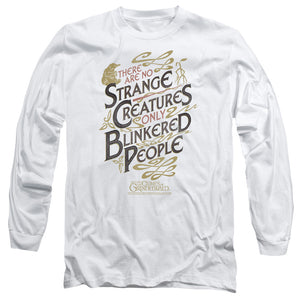AN OFFCIALLY LICENSED FANTASTIC BEASTS 2 BLINKERED PEOPLE MEN'S LONG SLEEVE T-SHIRT WHITE