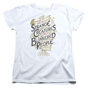 AN OFFCIALLY LICENSED FANTASTIC BEASTS 2 BLINKERED PEOPLE WOMEN'S REGULAR FIT T-SHIRT WHITE