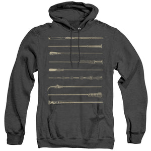 AN OFFCIALLY LICENSED FANTASTIC BEASTS 2 WANDS ADULT UNISEX HEATHER PULLOVER HOODIE BLACK