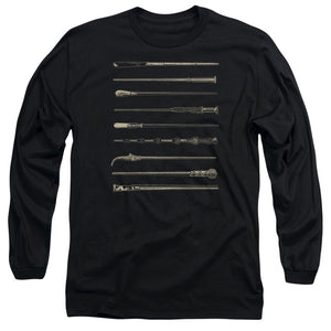 AN OFFCIALLY LICENSED FANTASTIC BEASTS 2 WANDS MEN'S LONG SLEEVE T-SHIRT BLACK