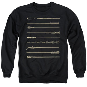 AN OFFCIALLY LICENSED FANTASTIC BEASTS 2 WANDS ADULT UNISEX CREWNECK SWEATSHIRT BLACK