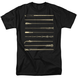 AN OFFCIALLY LICENSED FANTASTIC BEASTS 2 WANDS MEN'S REGULAR FIT T-SHIRT BLACK