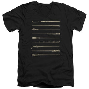 AN OFFCIALLY LICENSED FANTASTIC BEASTS 2 WANDS MEN'S V-NECK T-SHIRT BLACK