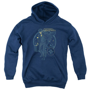 AN OFFCIALLY LICENSED FANTASTIC BEASTS 2 SUITCASE YOUTH HOODIE NAVY