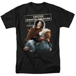 AN OFFCIALLY LICENSED FANTASTIC BEASTS 2 CUDDLE PUDDLE MEN'S REGULAR FIT T-SHIRT BLACK