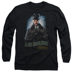 AN OFFCIALLY LICENSED FANTASTIC BEASTS 2 DUMBLEDORE MEN'S LONG SLEEVE T-SHIRT BLACK