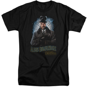 AN OFFCIALLY LICENSED FANTASTIC BEASTS 2 DUMBLEDORE MEN'S TALL FIT T-SHIRT BLACK