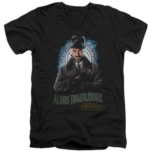 AN OFFCIALLY LICENSED FANTASTIC BEASTS 2 DUMBLEDORE MEN'S V-NECK T-SHIRT BLACK