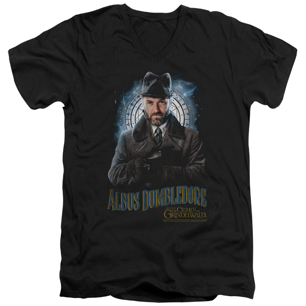 AN OFFCIALLY LICENSED FANTASTIC BEASTS 2 DUMBLEDORE MEN'S V-NECK T-SHIRT BLACK