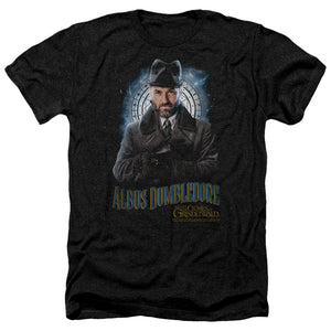 AN OFFCIALLY LICENSED FANTASTIC BEASTS 2 DUMBLEDORE MEN'S HEATHER T-SHIRT CHARCOAL