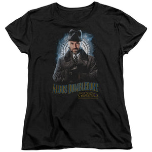 AN OFFCIALLY LICENSED FANTASTIC BEASTS 2 DUMBLEDORE WOMEN'S REGULAR FIT T-SHIRT BLACK