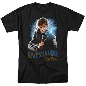 AN OFFCIALLY LICENSED FANTASTIC BEASTS 2 SCAMANDER MONOGRAM MEN'S REGULAR FIT T-SHIRT BLACK