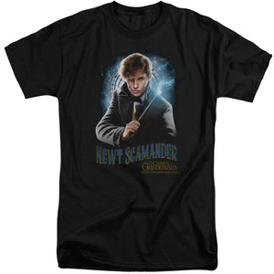 AN OFFCIALLY LICENSED FANTASTIC BEASTS 2 SCAMANDER MONOGRAM MEN'S TALL FIT T-SHIRT BLACK