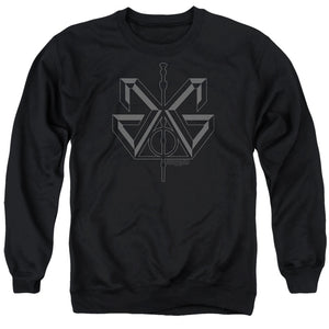 AN OFFCIALLY LICENSED FANTASTIC BEASTS 2 GRINDELWALD SIGIL ADULT UNISEX CREWNECK SWEATSHIRT BLACK