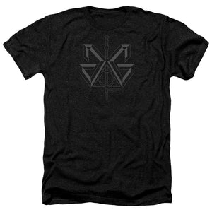 AN OFFCIALLY LICENSED FANTASTIC BEASTS 2 GRINDELWALD SIGIL MEN'S HEATHER T-SHIRT CHARCOAL