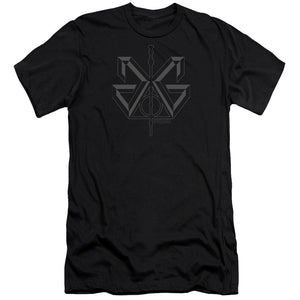 AN OFFCIALLY LICENSED FANTASTIC BEASTS 2 GRINDELWALD SIGIL MEN'S PREMIUM SLIM FIT T-SHIRT BLACK