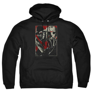 AN OFFCIALLY LICENSED FREDDY VS JASON VS ADULT UNISEX PULLOVER HOODIE BLACK