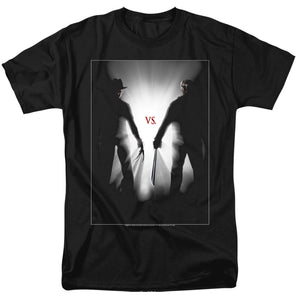AN OFFCIALLY LICENSED FREDDY VS JASON SILHOUETTES MEN'S REGULAR FIT T-SHIRT BLACK