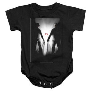 AN OFFCIALLY LICENSED FREDDY VS JASON SILHOUETTES BABY BODYSUIT BLACK