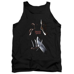 AN OFFCIALLY LICENSED FREDDY VS JASON FACE OFF ADULT UNISEX TANK TOP BLACK