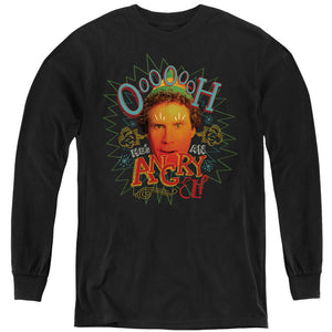 AN OFFCIALLY LICENSED ELF OOOOOH HE'S AN ANGRY ELF YOUTH LONG SLEEVE T-SHIRT BLACK