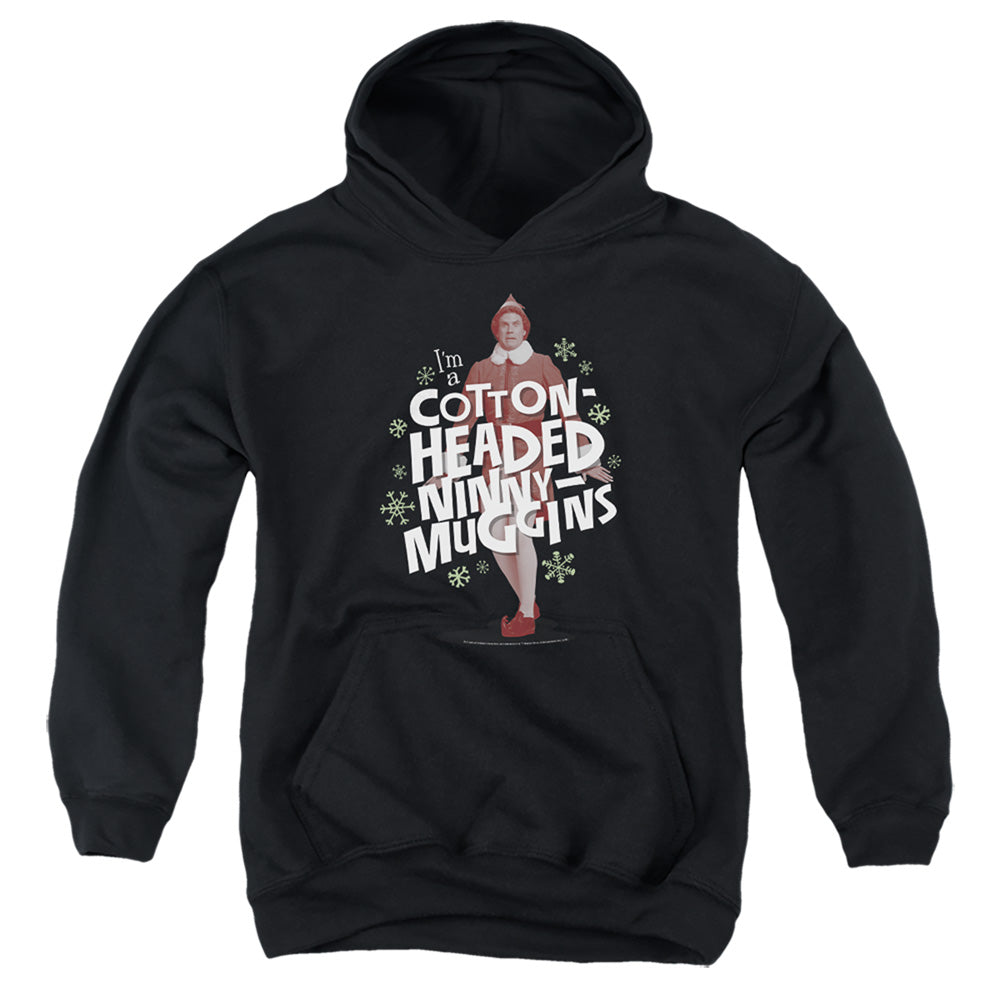 AN OFFCIALLY LICENSED ELF COTTON-HEADED NINNY MUGGINS YOUTH HOODIE BLACK