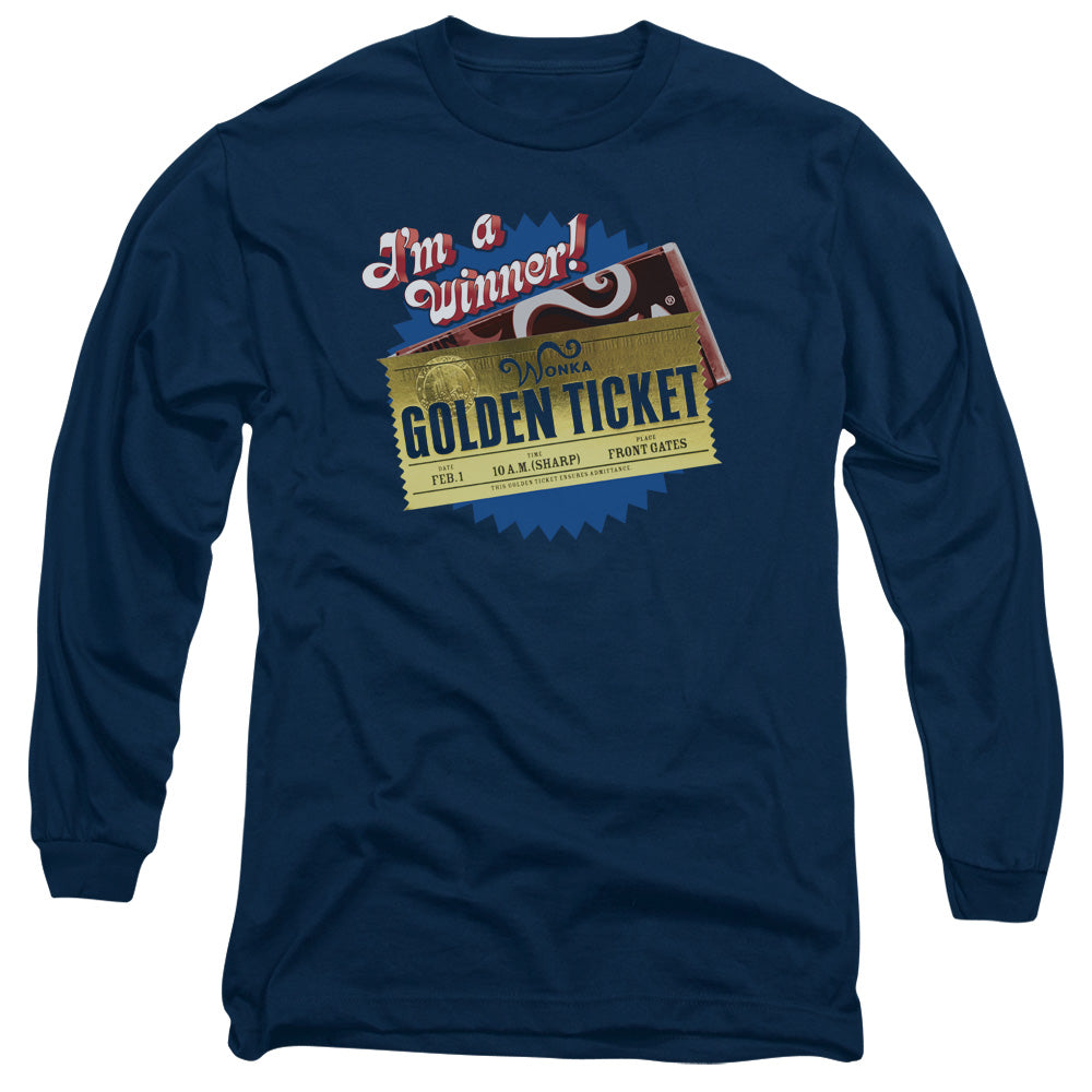 Chocolate Factory Golden Ticket Licensed Adult Unisex Long Sleeve T-Shirt LG