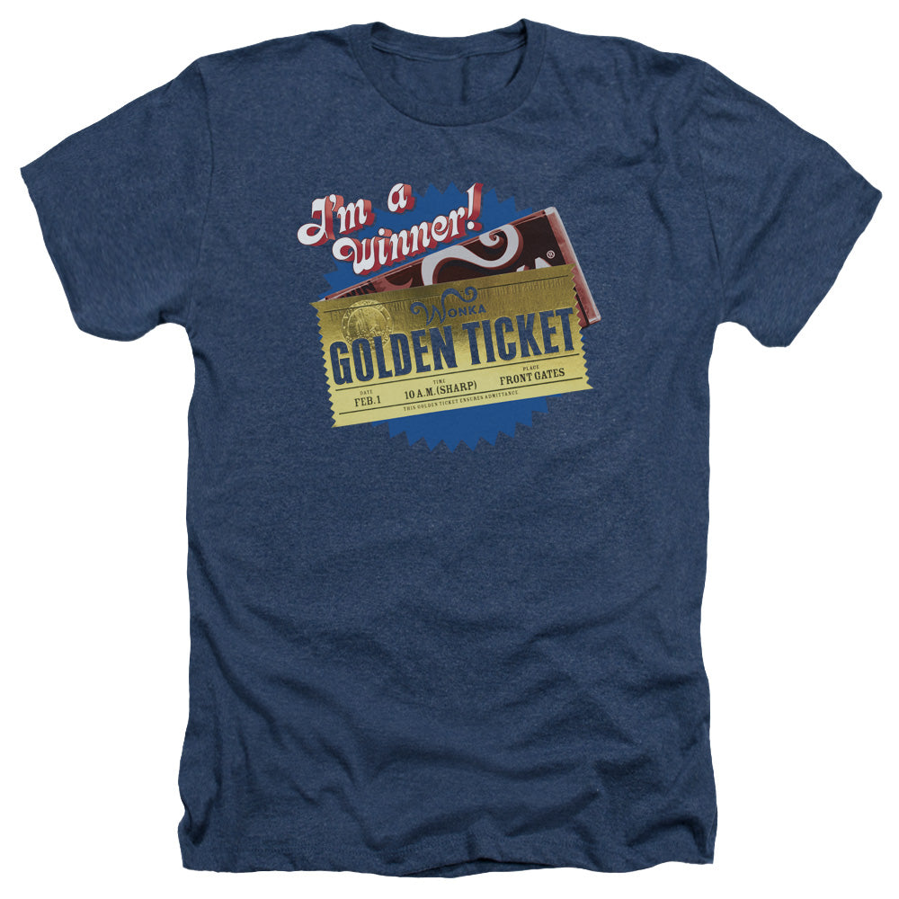 Chocolate Factory Golden Ticket Licensed Adult Unisex T-Shirt Heather Tee LG