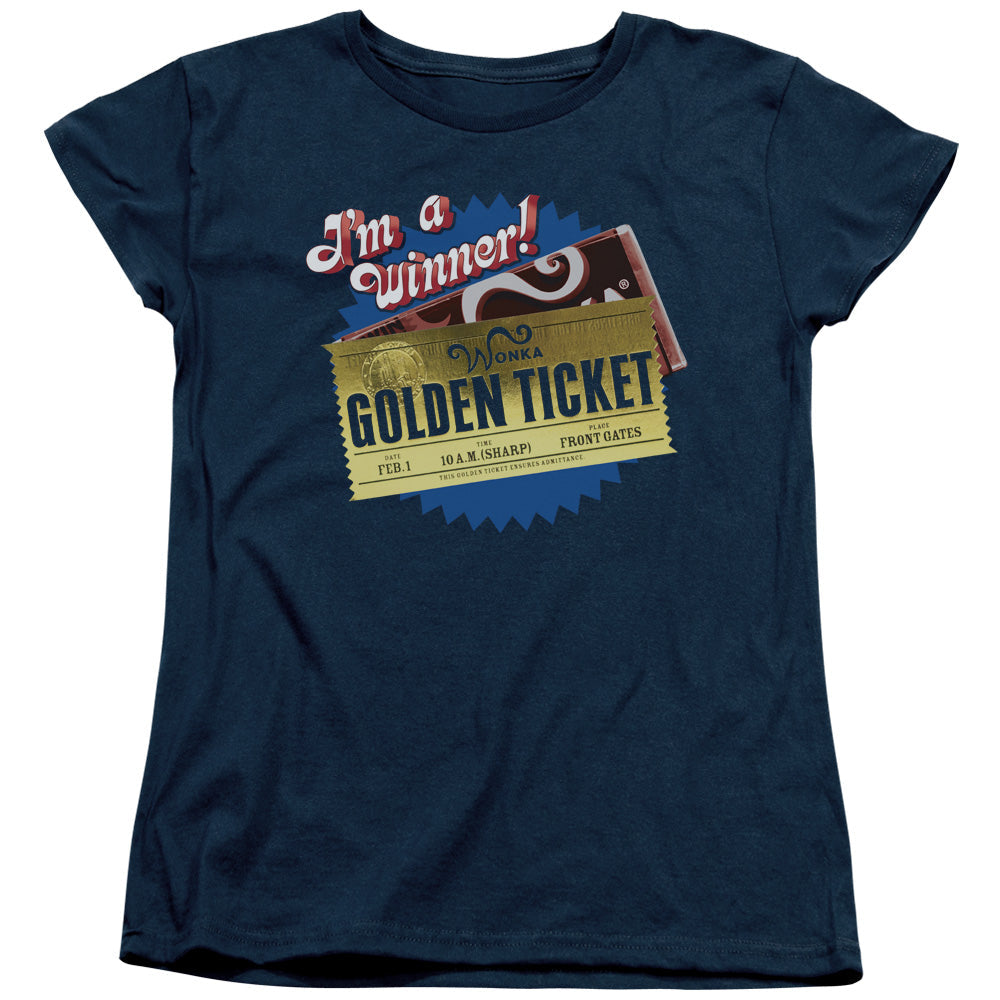 Chocolate Factory Golden Ticket Licensed Women's T-Shirt Regular Fit LG