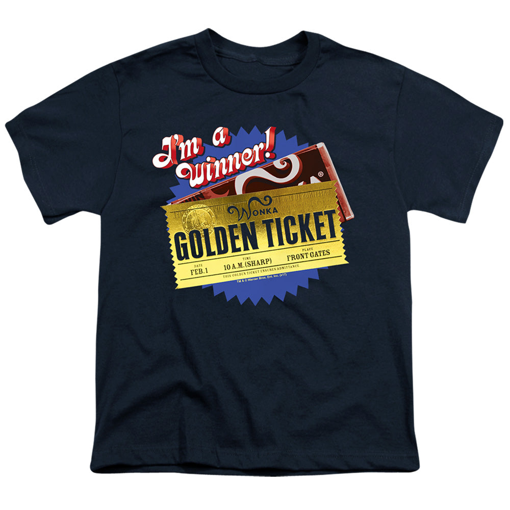 Chocolate Factory Golden Ticket Licensed Kid's T-Shirt (Ages 4-7) SM-XL