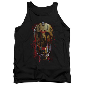 AN OFFCIALLY LICENSED FREDDY VS JASON MASK AND CLAWS ADULT UNISEX TANK TOP BLACK