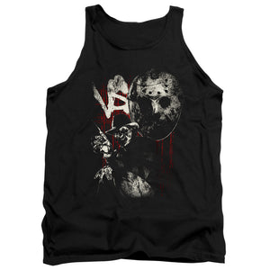 AN OFFCIALLY LICENSED FREDDY VS JASON SCRATCHES ADULT UNISEX TANK TOP BLACK