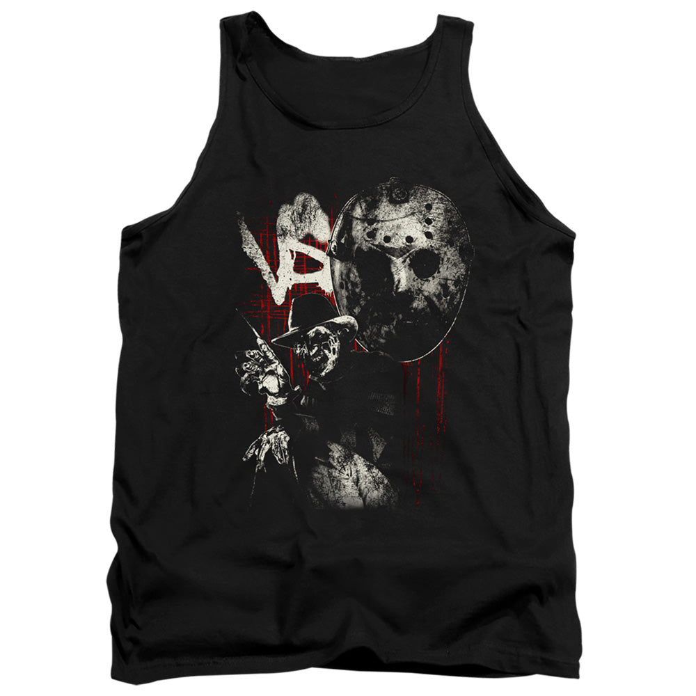 AN OFFCIALLY LICENSED FREDDY VS JASON SCRATCHES ADULT UNISEX TANK TOP BLACK