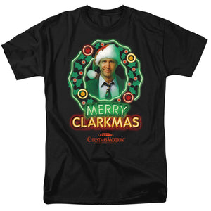 AN OFFCIALLY LICENSED CHRISTMAS VACATION NEON CLARK MEN'S REGULAR FIT T-SHIRT CARDINAL