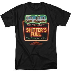 AN OFFCIALLY LICENSED CHRISTMAS VACATION NO VACANCY SHTTER'S FULL MEN'S REGULAR FIT T-SHIRT CHARCOAL