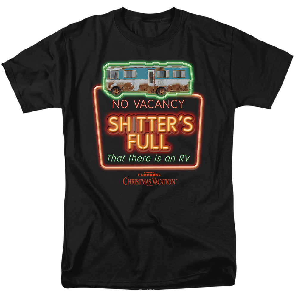 AN OFFCIALLY LICENSED CHRISTMAS VACATION NO VACANCY SHTTER'S FULL MEN'S REGULAR FIT T-SHIRT CHARCOAL