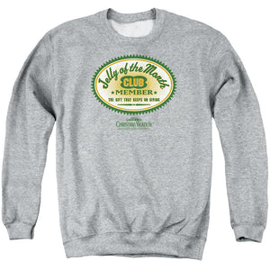 AN OFFCIALLY LICENSED CHRISTMAS VACATION JELLY OF THE MONTH CLUB MEMBER ADULT UNISEX CREWNECK SWEATSHIRT ATHLETIC HEATHER