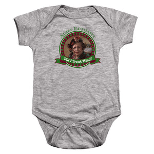 AN OFFCIALLY LICENSED CHRISTMAS VACATION BREAK WIND BABY BODYSUIT ATHLETIC HEATHER